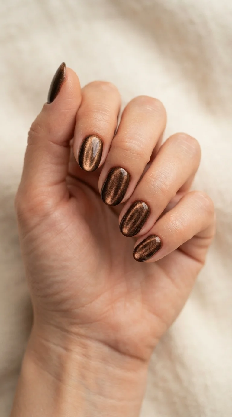 Textured Bronze Velvet Finish Nails