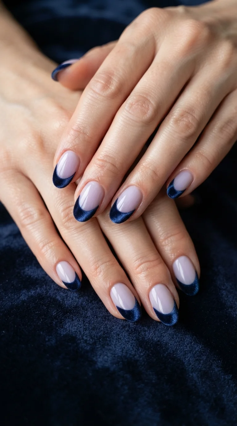 Velvet Navy Blue Tips