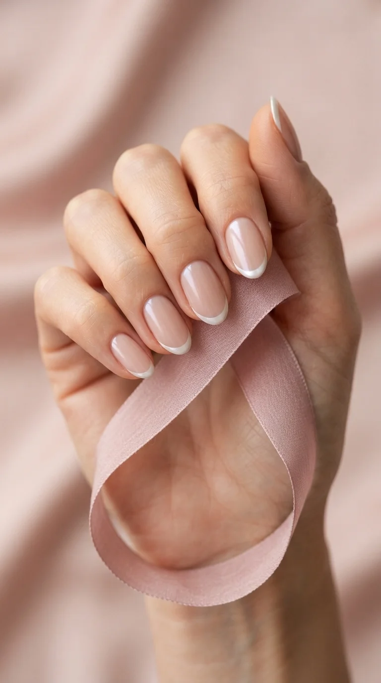White Chrome French Tip Manicure